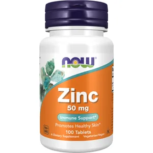 Gluconato de Zinc Mineral Now Foods 100 Tabletas 50mg